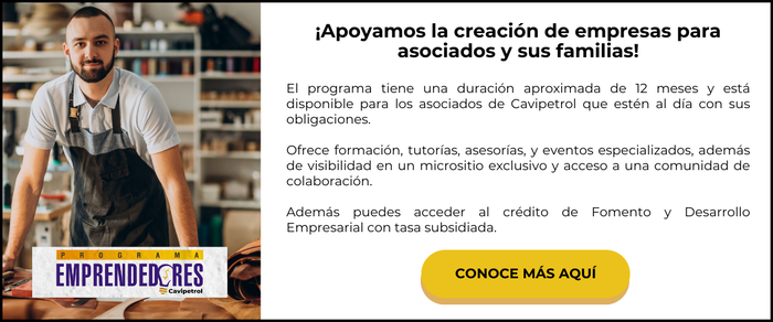 ¡Apoyamos la creación de empresas para asociados y sus familias!